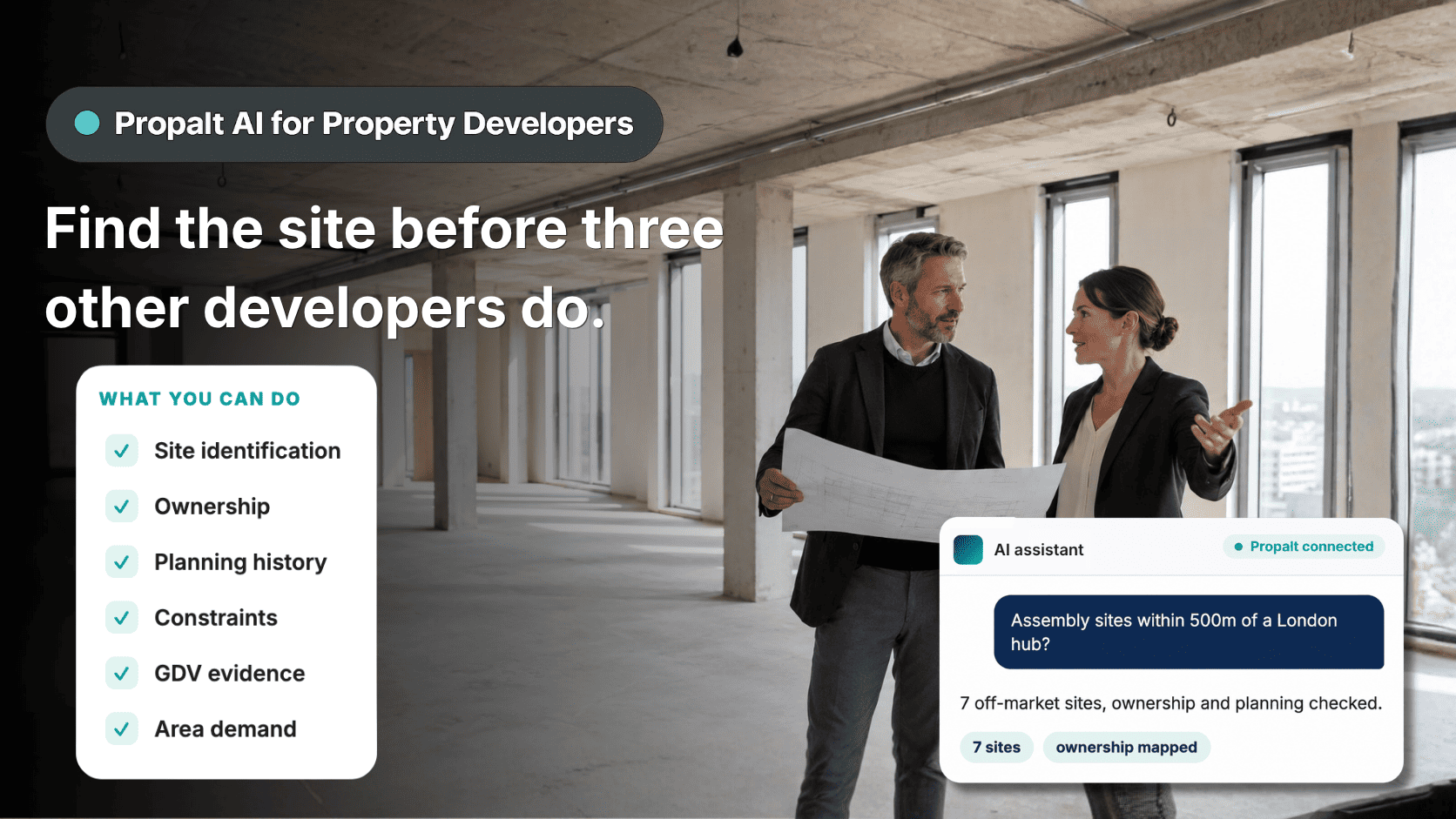 Find and check an off-market site before it lists.