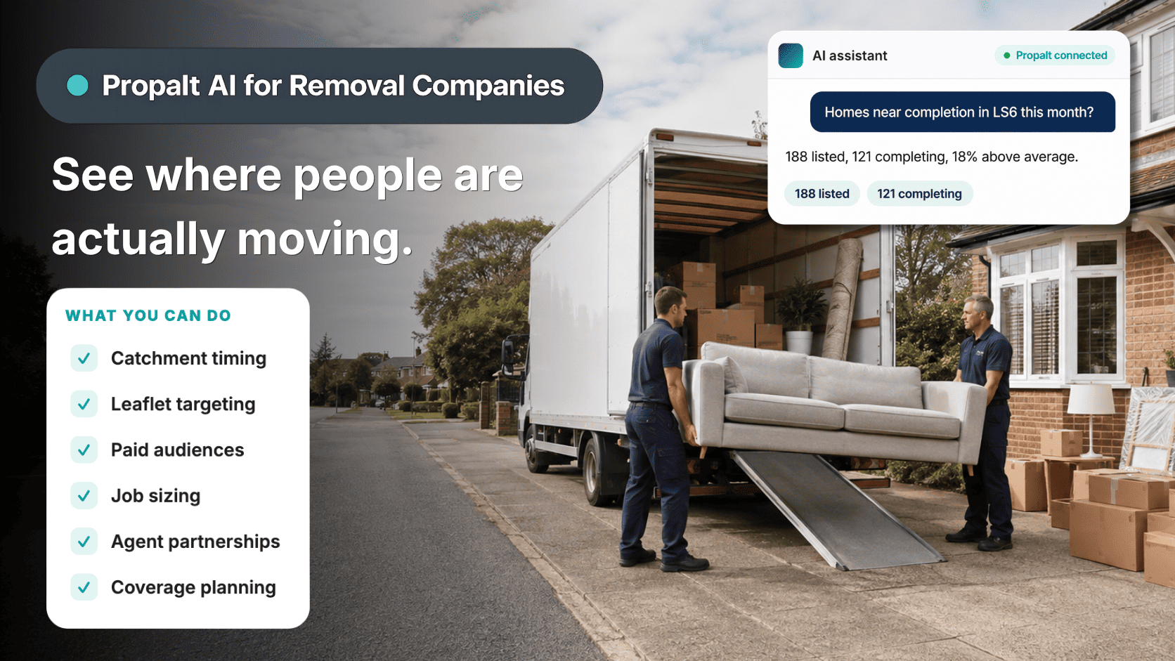 See where the movers are and price a job before you visit.